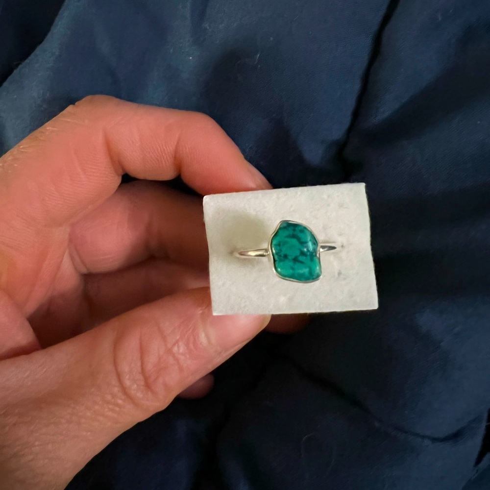 Raw turquoise sterling silver
